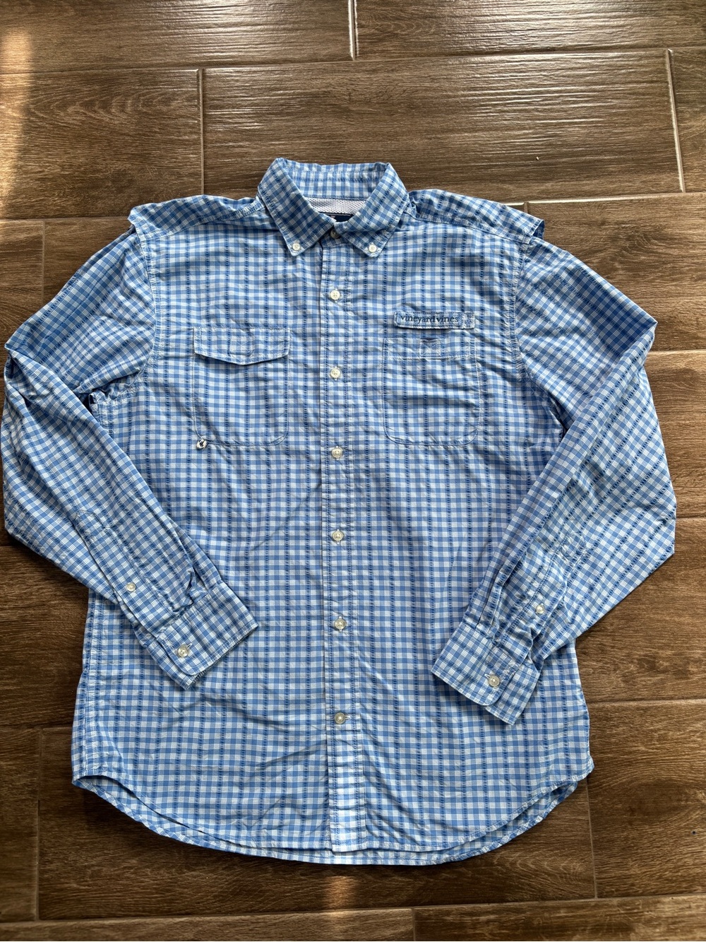 Vineyard Vines Blue Gingham Button-Down Shirt